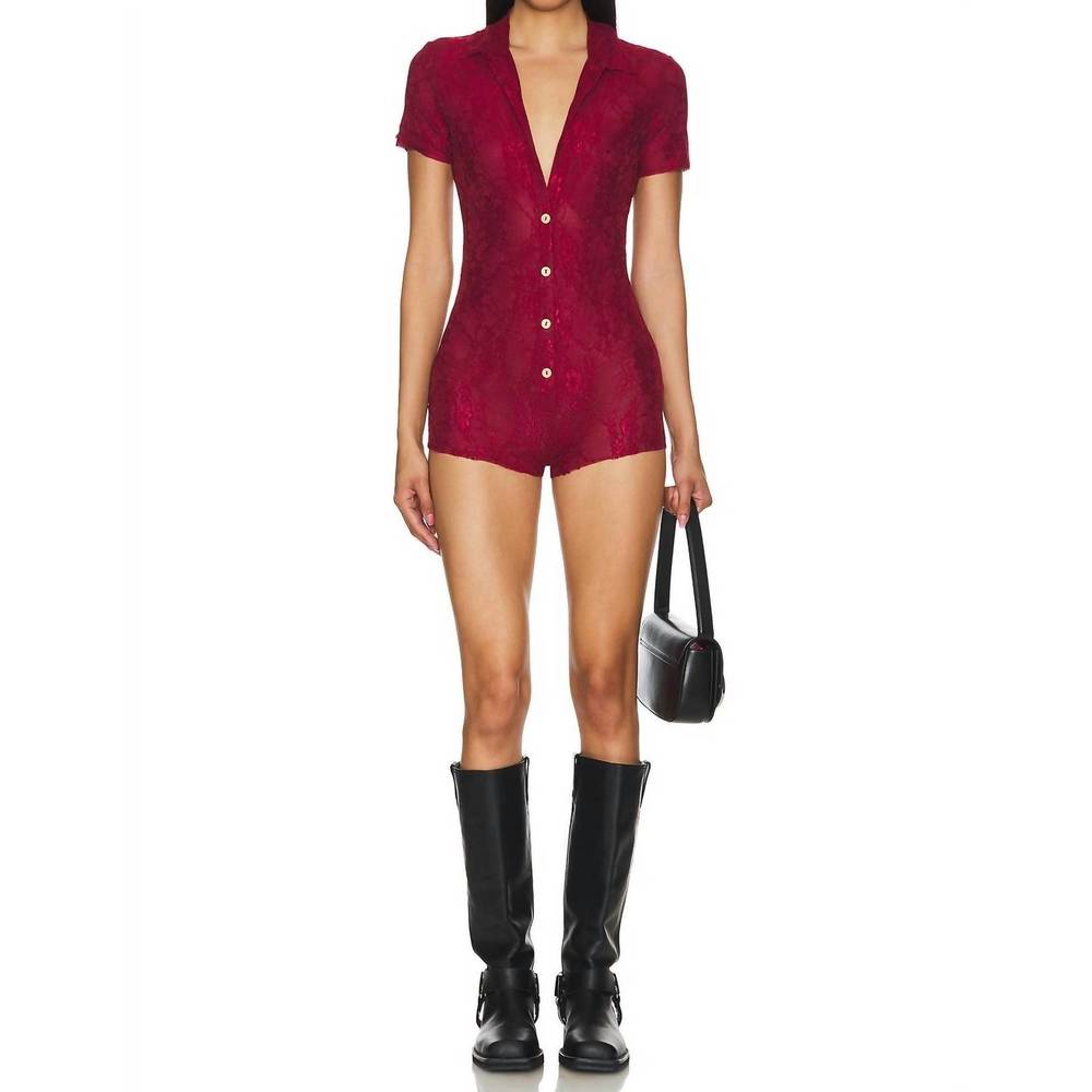 NEW SOMEBODEE capri romper in wine red